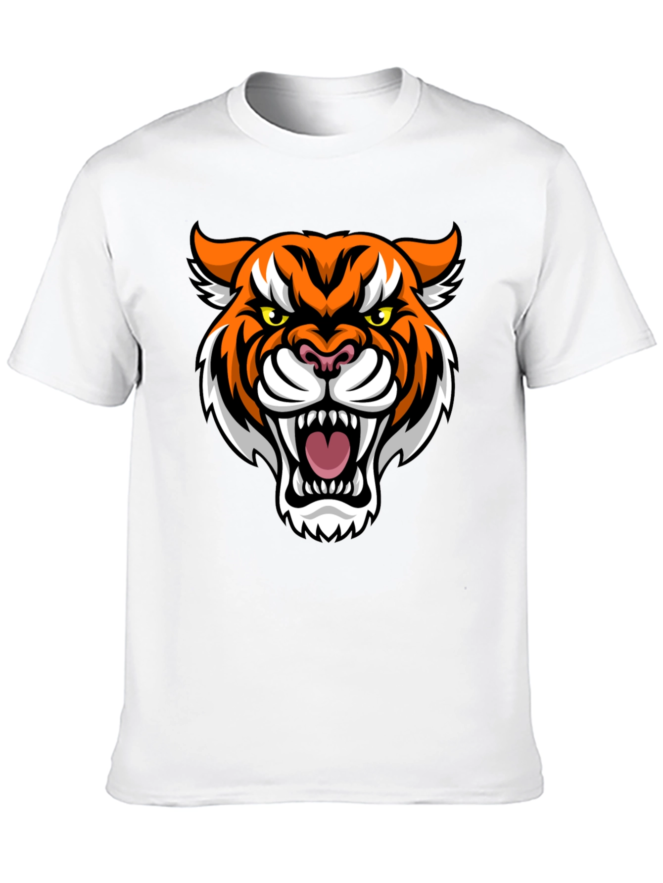 Mens Black T-Shirt with Tiger Graphic