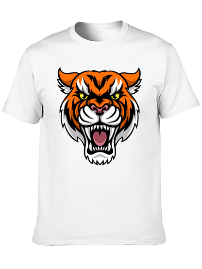 Mens Black T-Shirt with Tiger Graphic