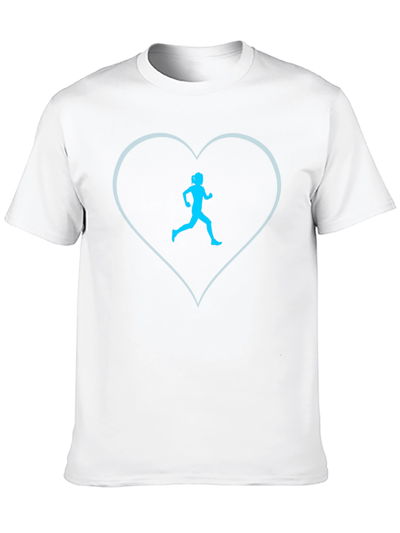 Runner Heart Tee - Black Cotton Blend Graphic T-Shirt