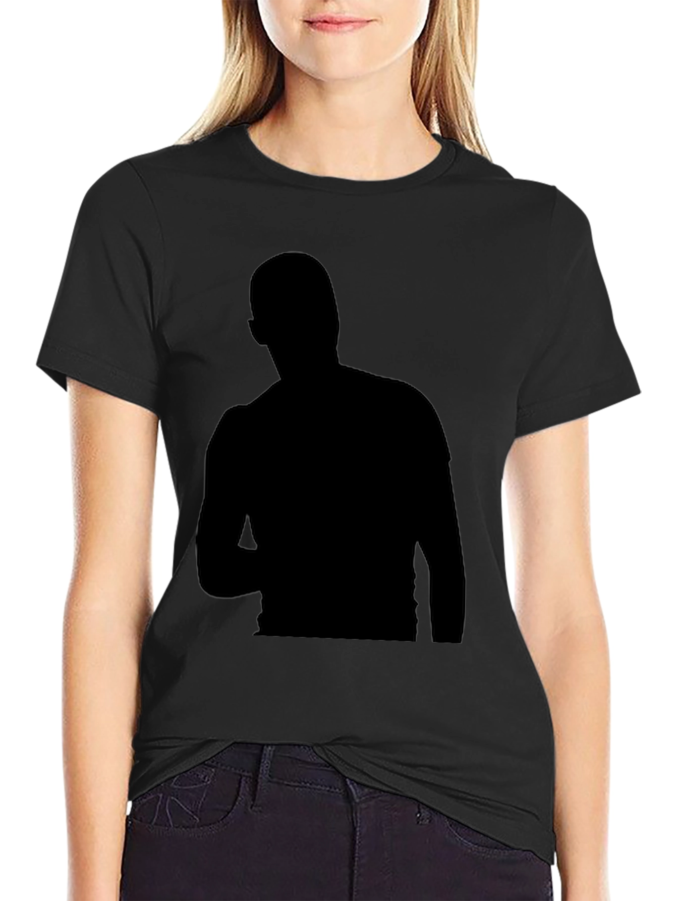 Mens Black Silhouette Graphic T-Shirt