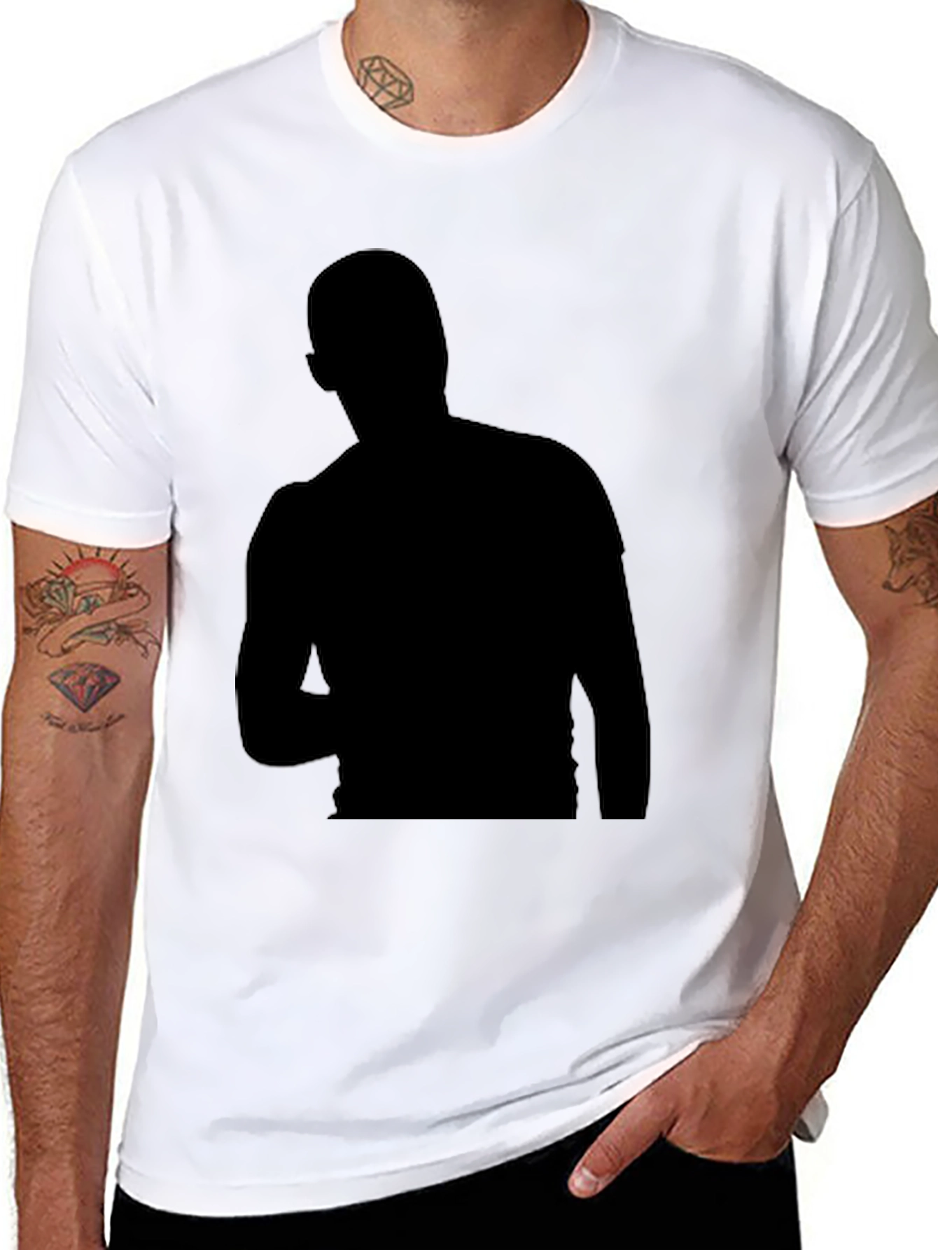 Mens Black Silhouette Graphic T-Shirt