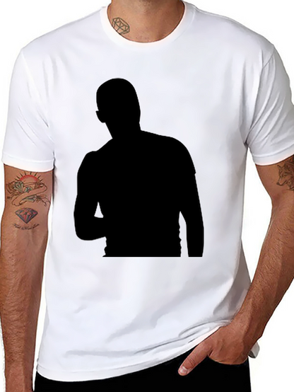 Mens Black Silhouette Graphic T-Shirt