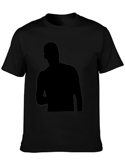 Mens Black Silhouette Graphic T-Shirt