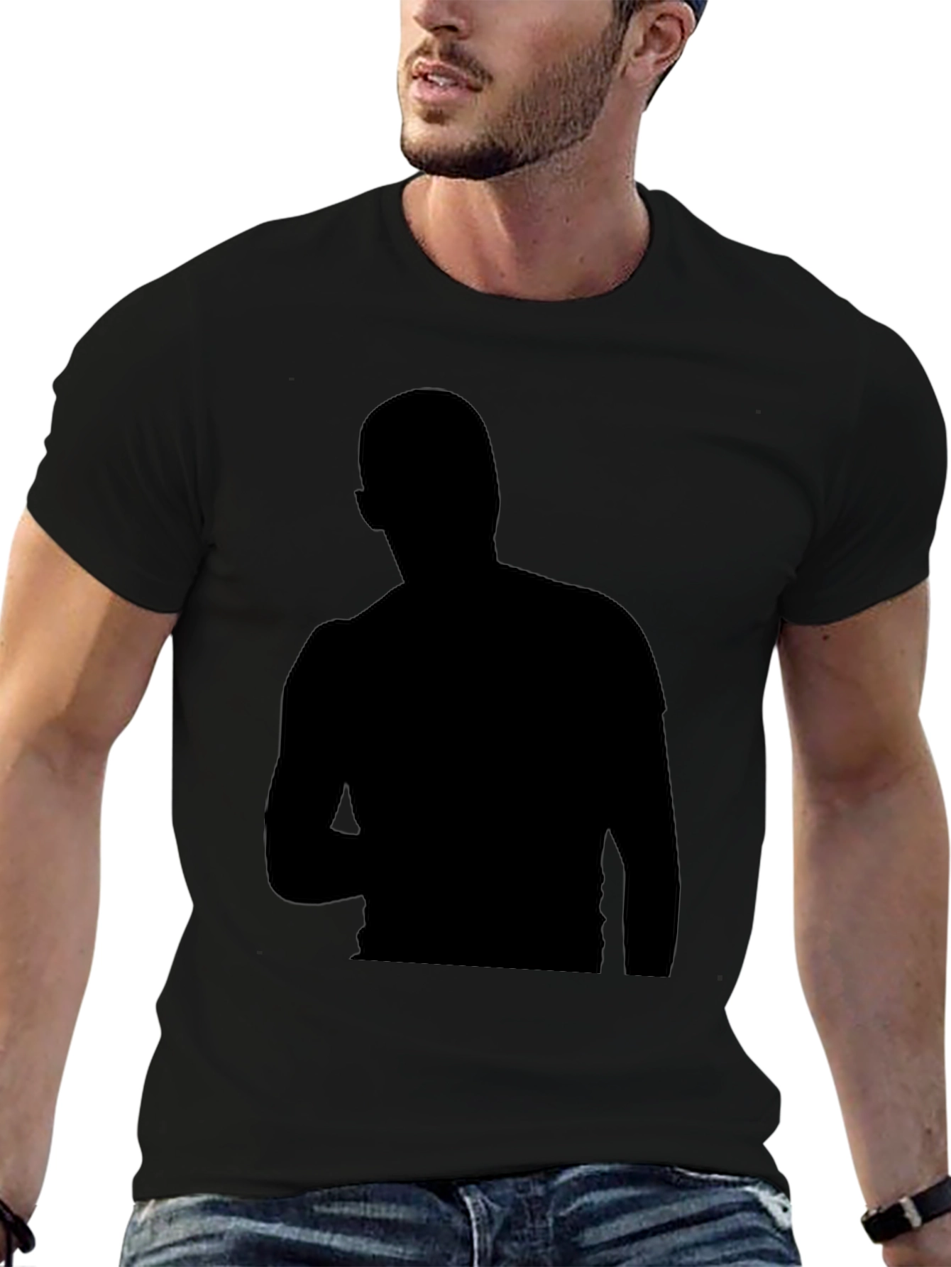 Mens Black Silhouette Graphic T-Shirt