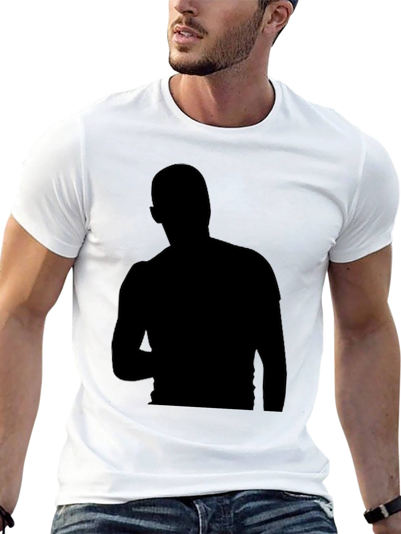 Mens Black Silhouette Graphic T-Shirt