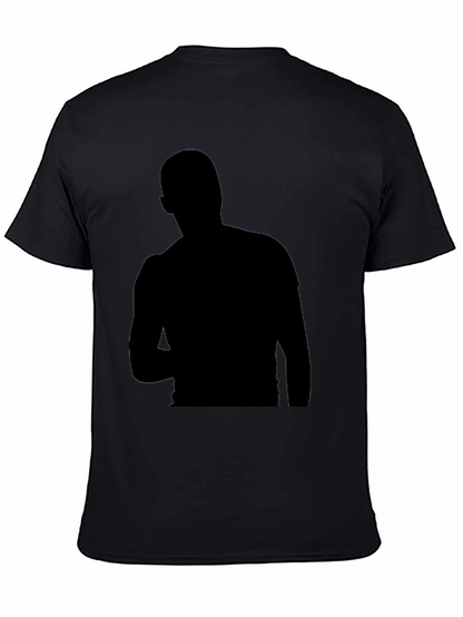 Mens Black Silhouette Graphic T-Shirt