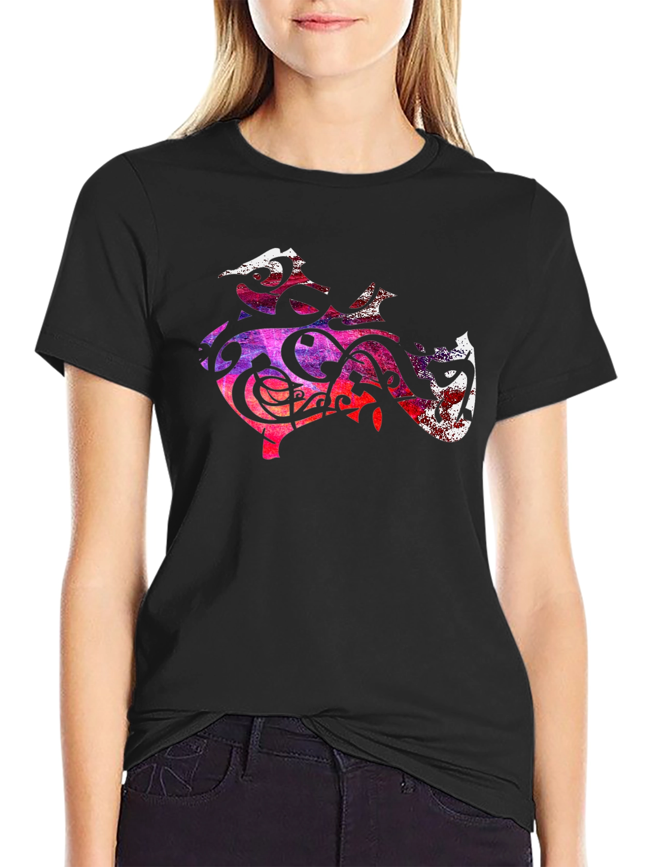 Abstract Art Tee - Black Graphic T-Shirt