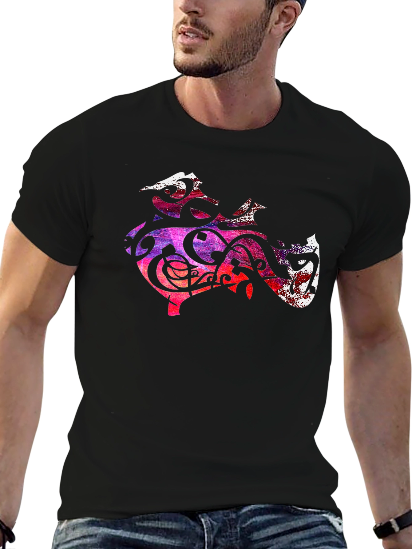 Abstract Art Tee - Black Graphic T-Shirt