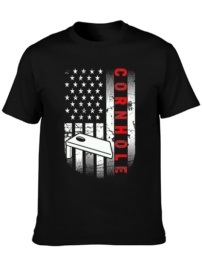 Cornhole American Flag Graphic Tee