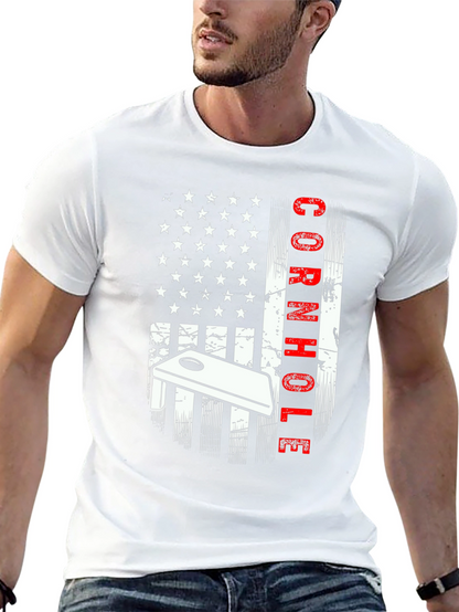 Cornhole American Flag Graphic Tee