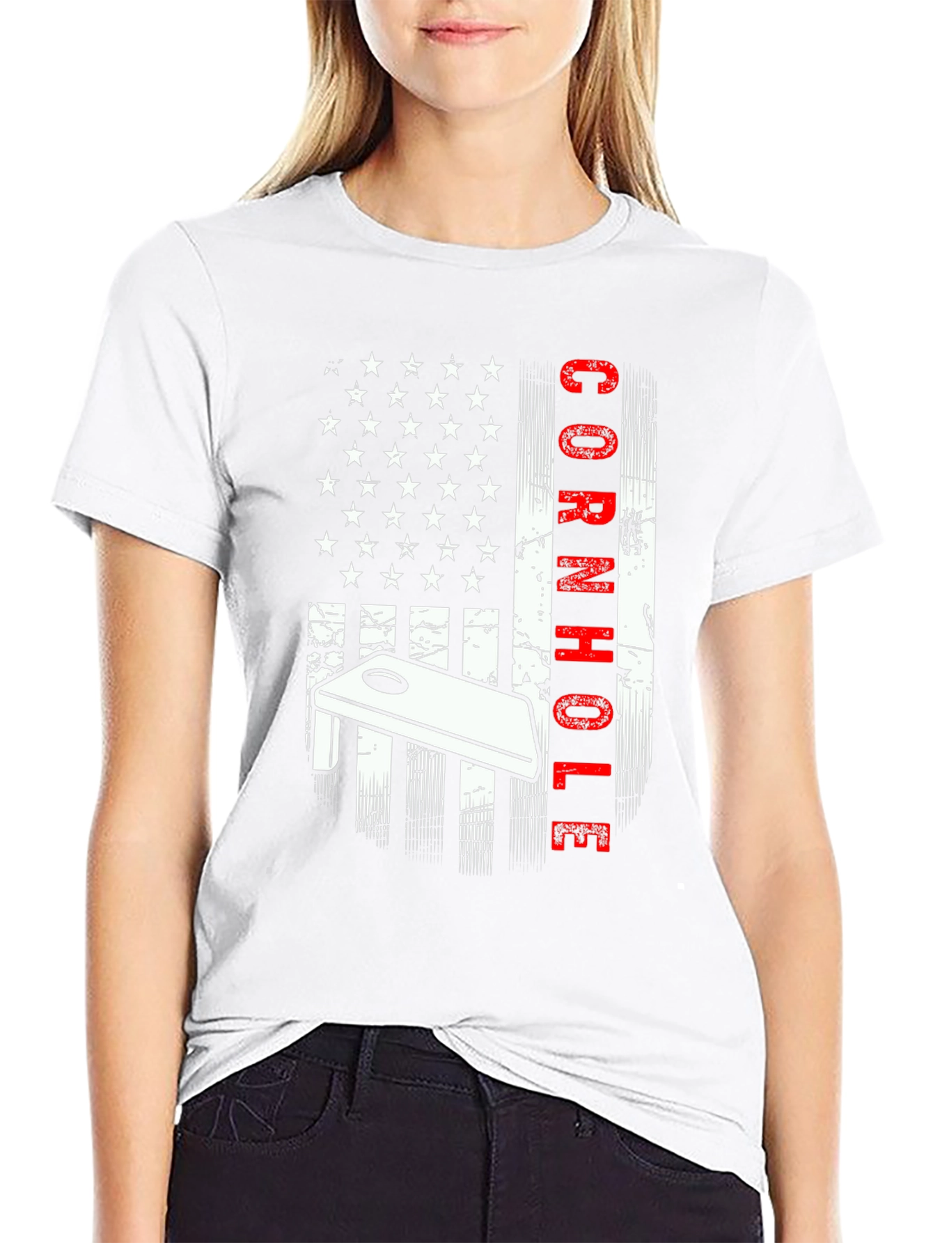 Cornhole American Flag Graphic Tee