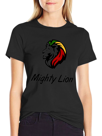 Mighty Lion Reggae T-Shirt Black Cotton