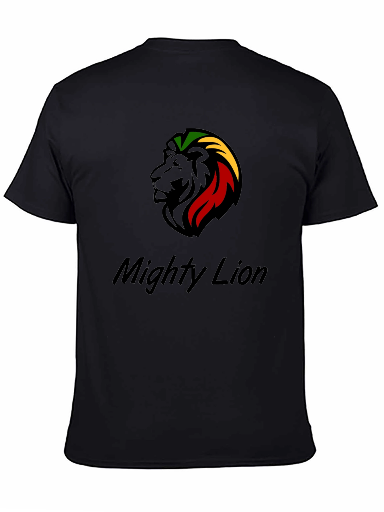 Mighty Lion Reggae T-Shirt Black Cotton