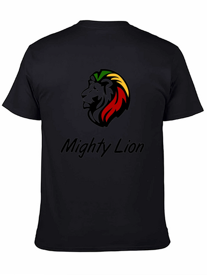Mighty Lion Reggae T-Shirt Black Cotton