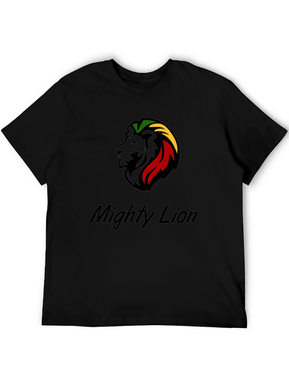 Mighty Lion Reggae T-Shirt Black Cotton