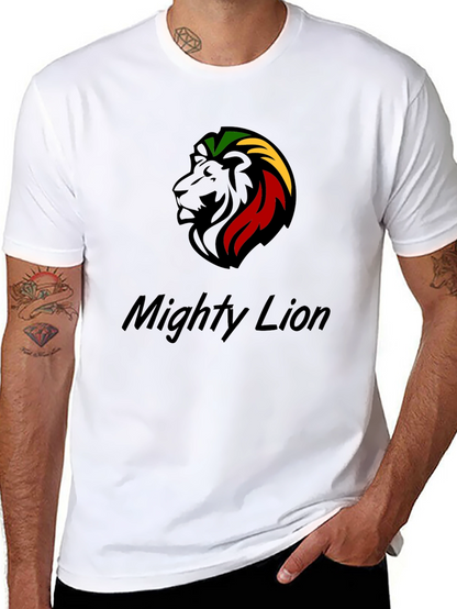 Mighty Lion Reggae T-Shirt Black Cotton