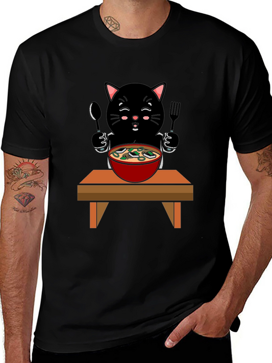 Cat Eating Ramen T-Shirt