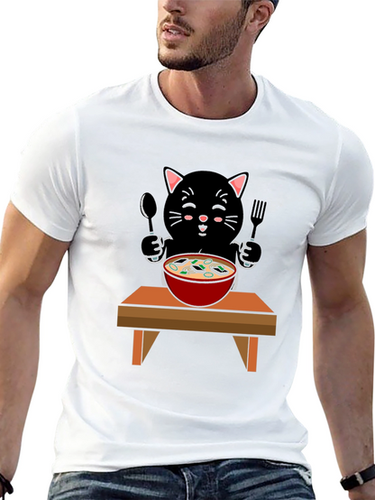 Cat Eating Ramen T-Shirt
