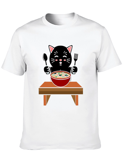 Cat Eating Ramen T-Shirt