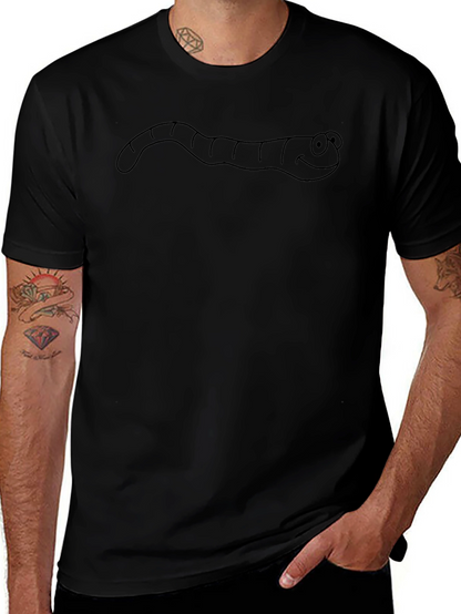 Mens Black Worm Graphic Tee