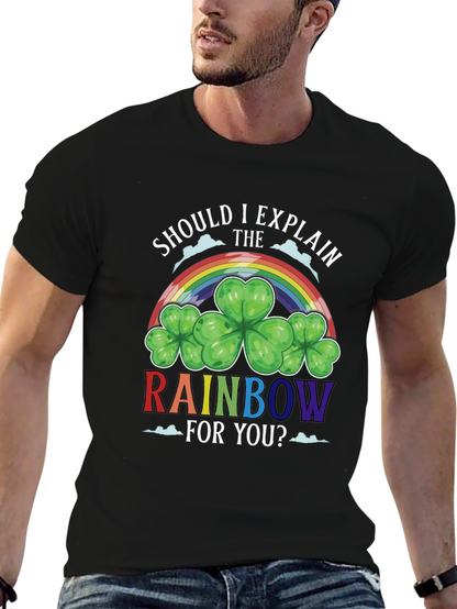 St. Patricks Day Rainbow Shamrock Tee