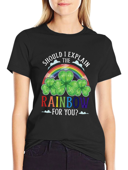 St. Patricks Day Rainbow Shamrock Tee
