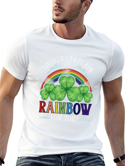 St. Patricks Day Rainbow Shamrock Tee