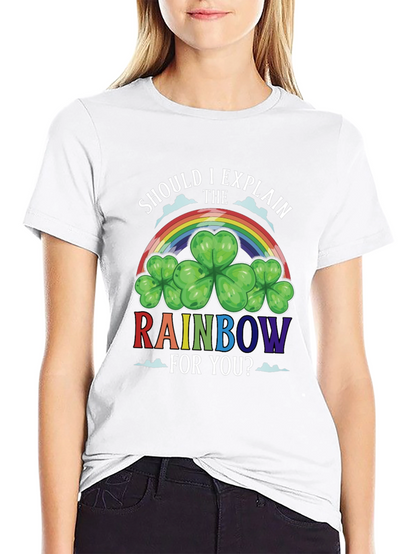 St. Patricks Day Rainbow Shamrock Tee