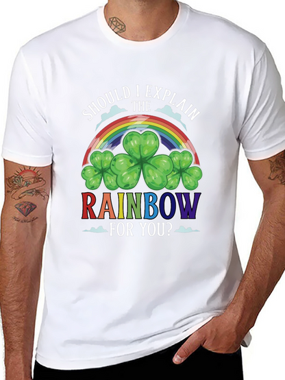 St. Patricks Day Rainbow Shamrock Tee