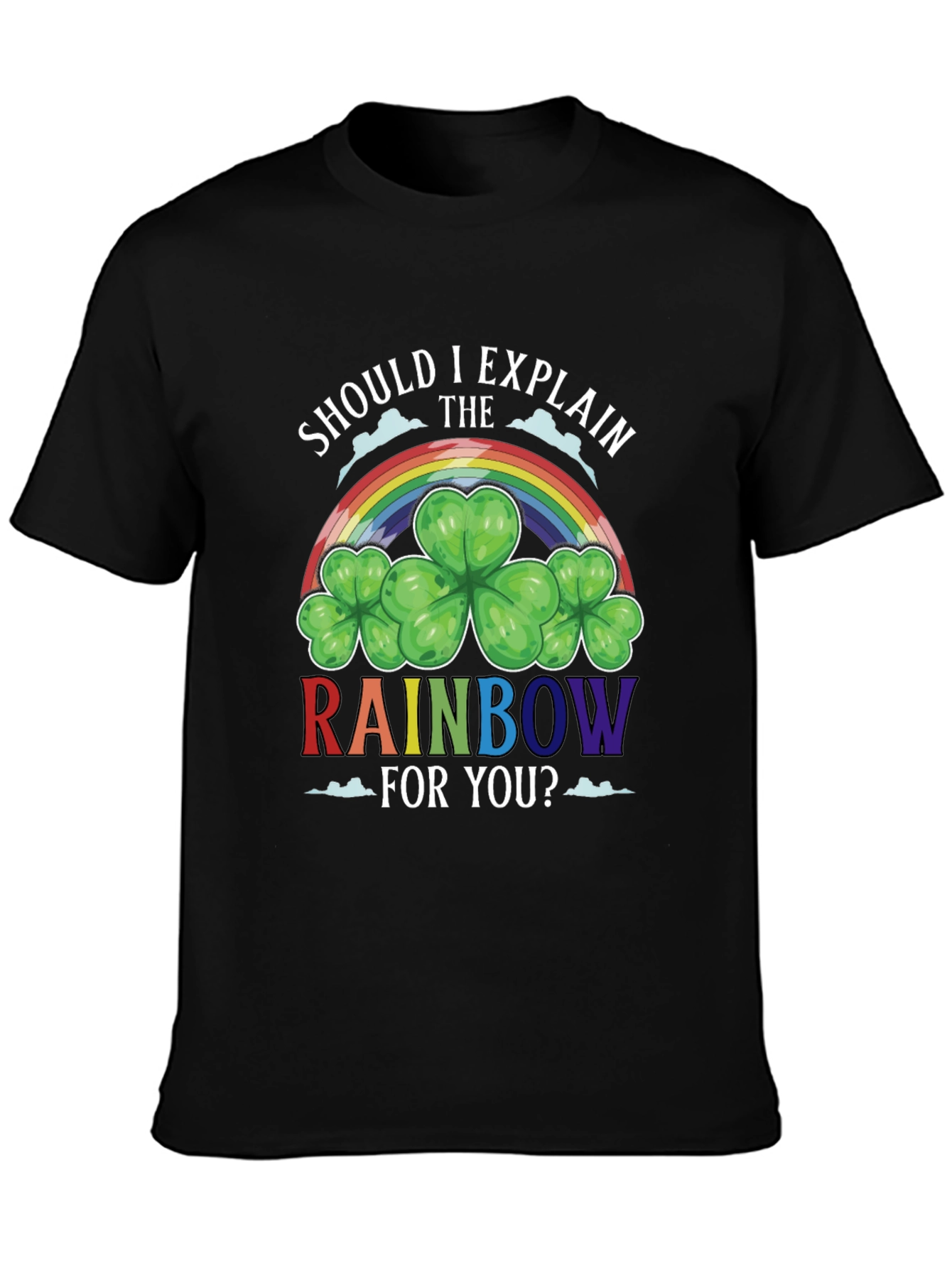 St. Patricks Day Rainbow Shamrock Tee
