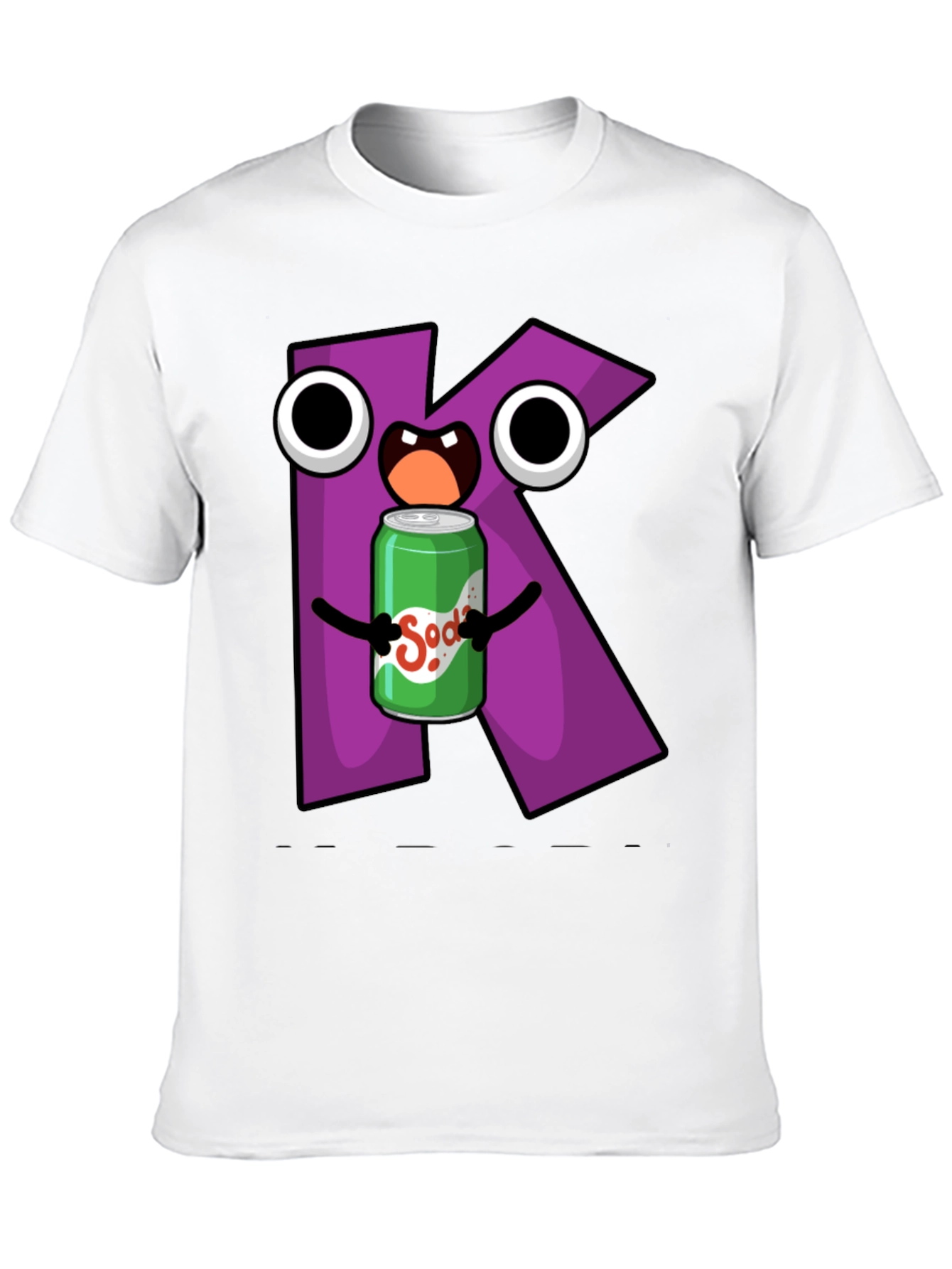 Letter K Soda Pop Cartoon Graphic T-Shirt