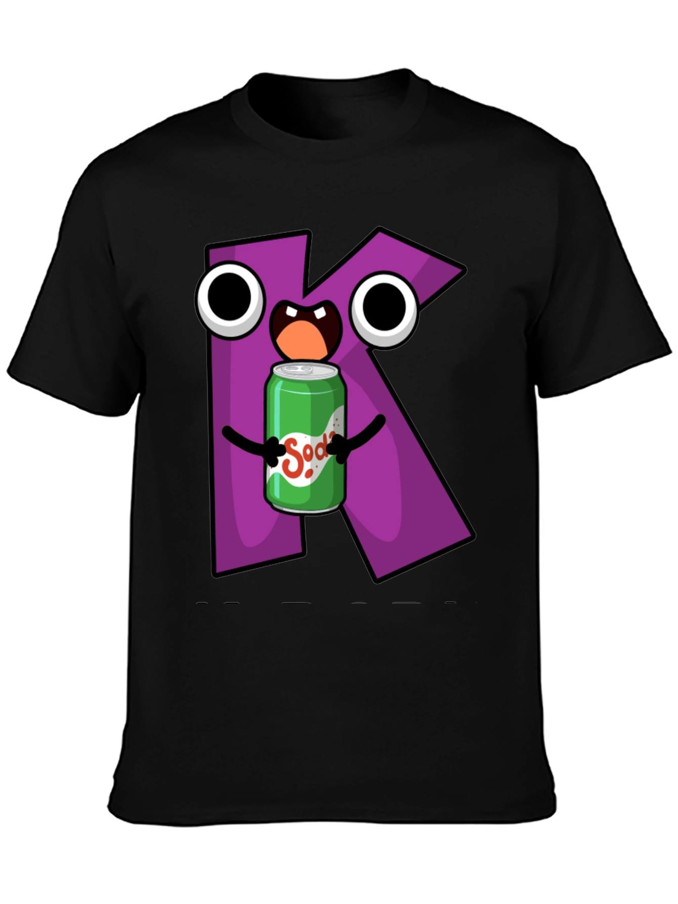 Letter K Soda Pop Cartoon Graphic T-Shirt