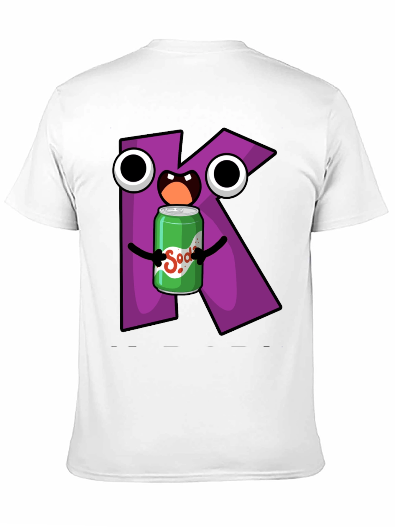 Letter K Soda Pop Cartoon Graphic T-Shirt