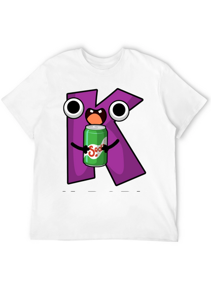 Letter K Soda Pop Cartoon Graphic T-Shirt
