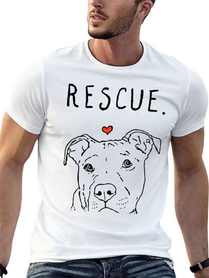 Rescue Dog Graphic T-Shirt - Black