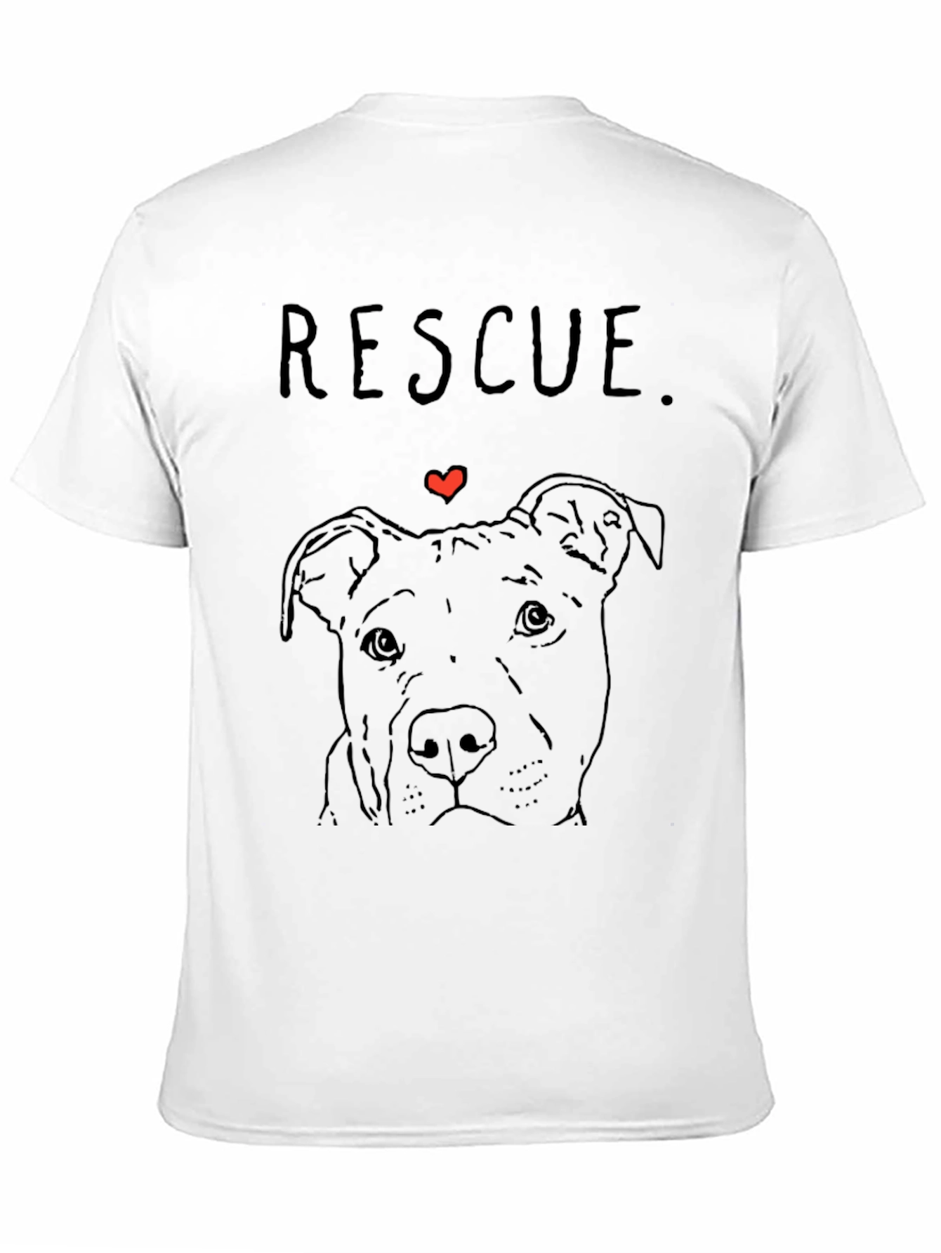 Rescue Dog Graphic T-Shirt - Black