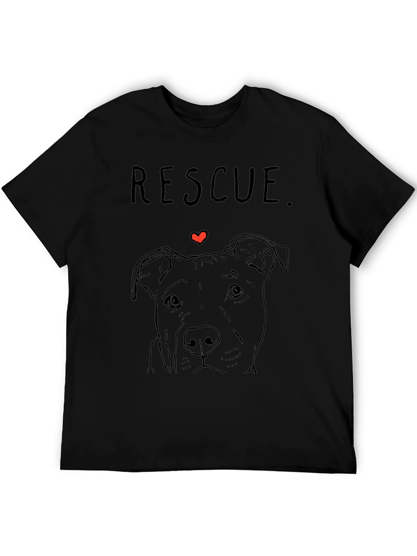 Rescue Dog Graphic T-Shirt - Black