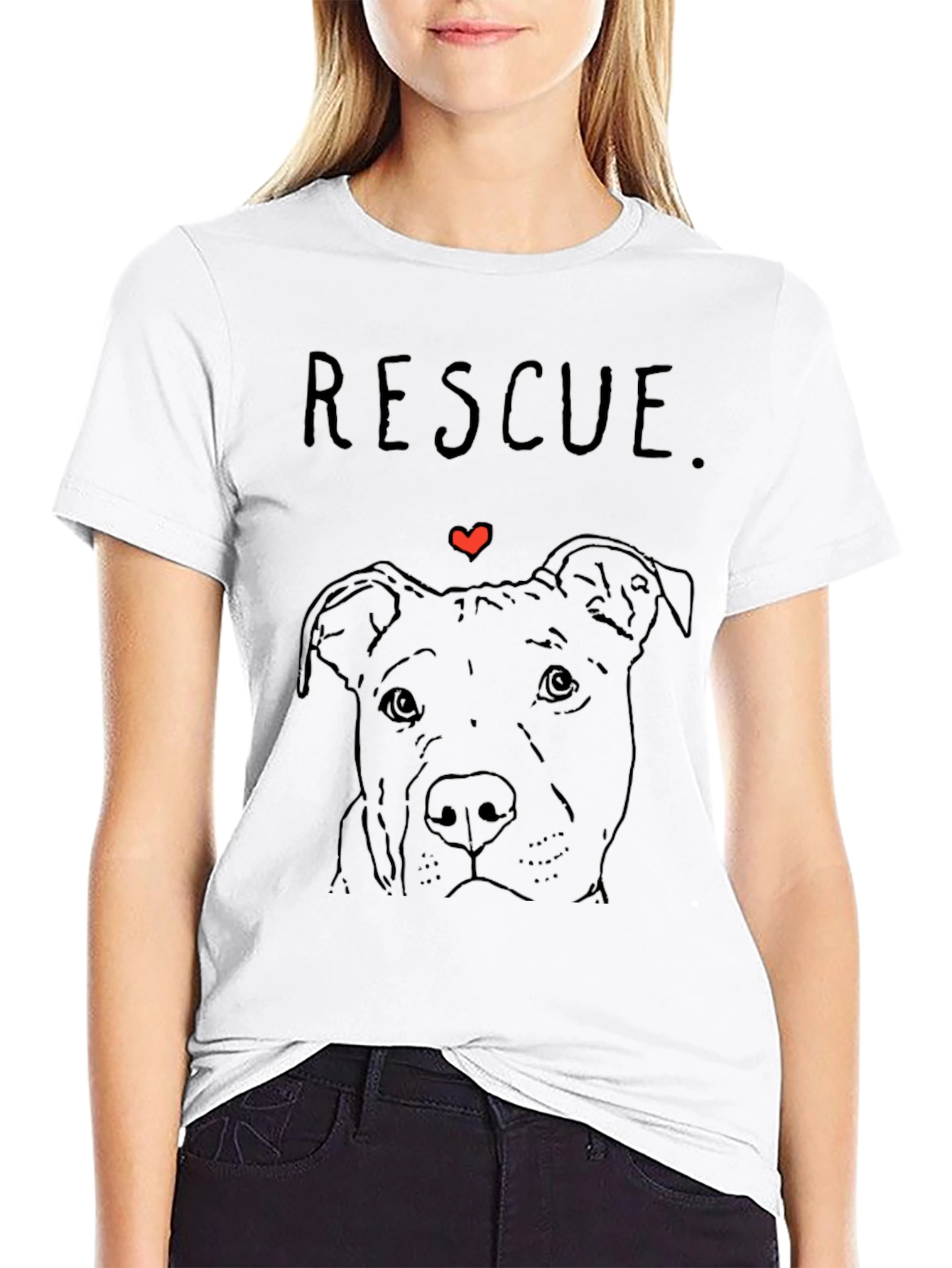 Rescue Dog Graphic T-Shirt - Black