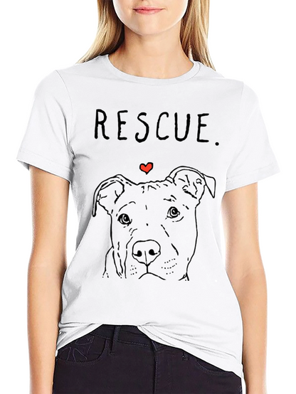 Rescue Dog Graphic T-Shirt - Black