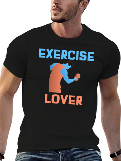 Exercise Lover Graphic Tee - Black