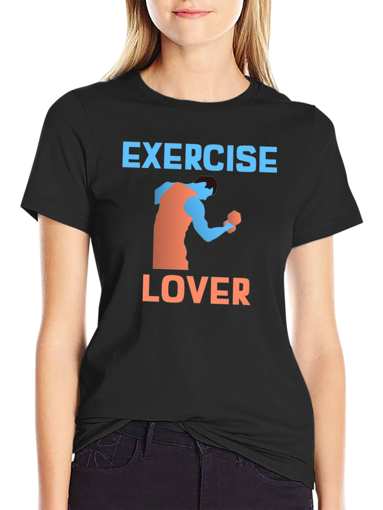 Exercise Lover Graphic Tee - Black