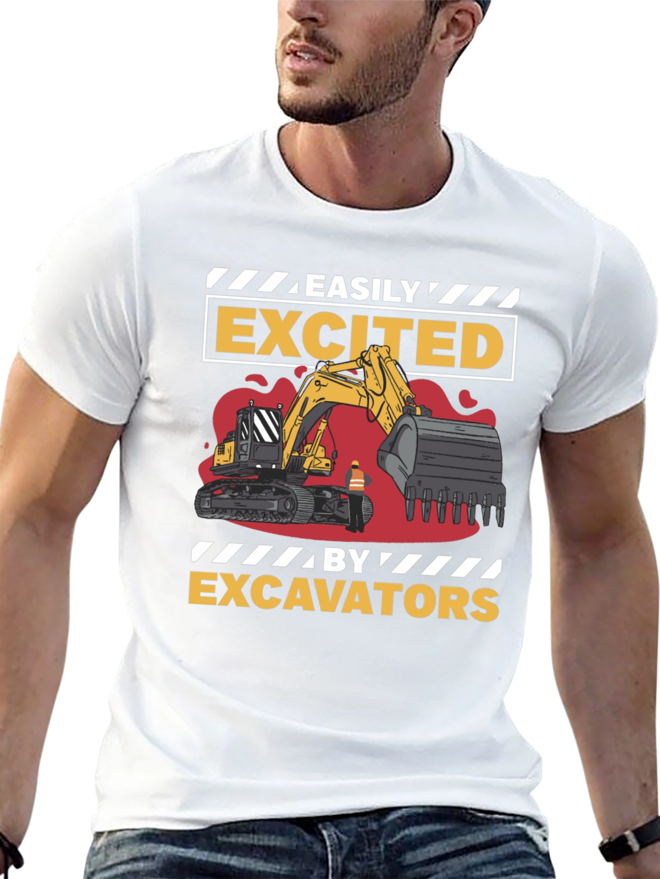 Easily Excited By Excavators Mens T-Shirt