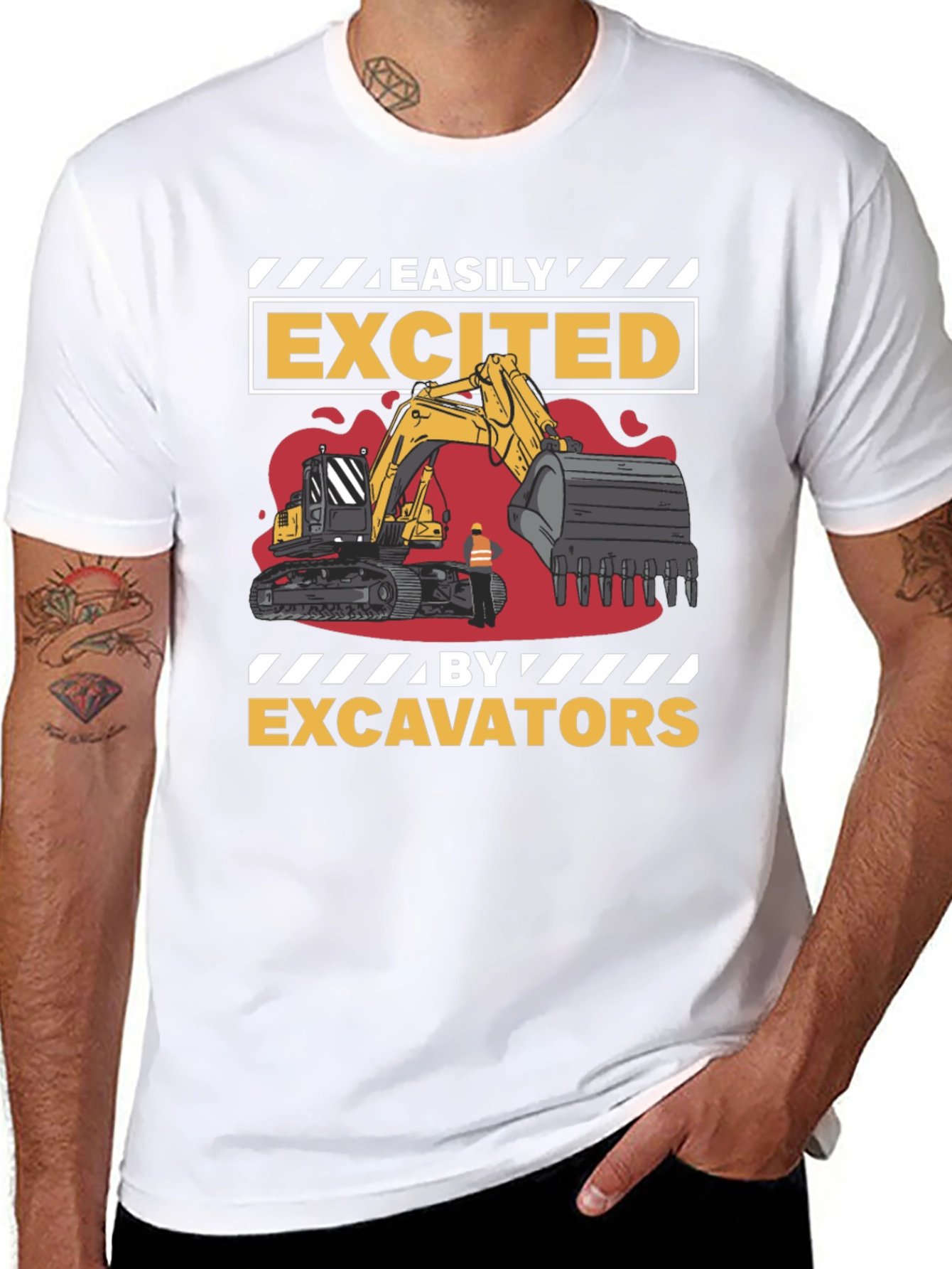 Easily Excited By Excavators Mens T-Shirt