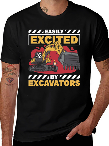 Easily Excited By Excavators Mens T-Shirt