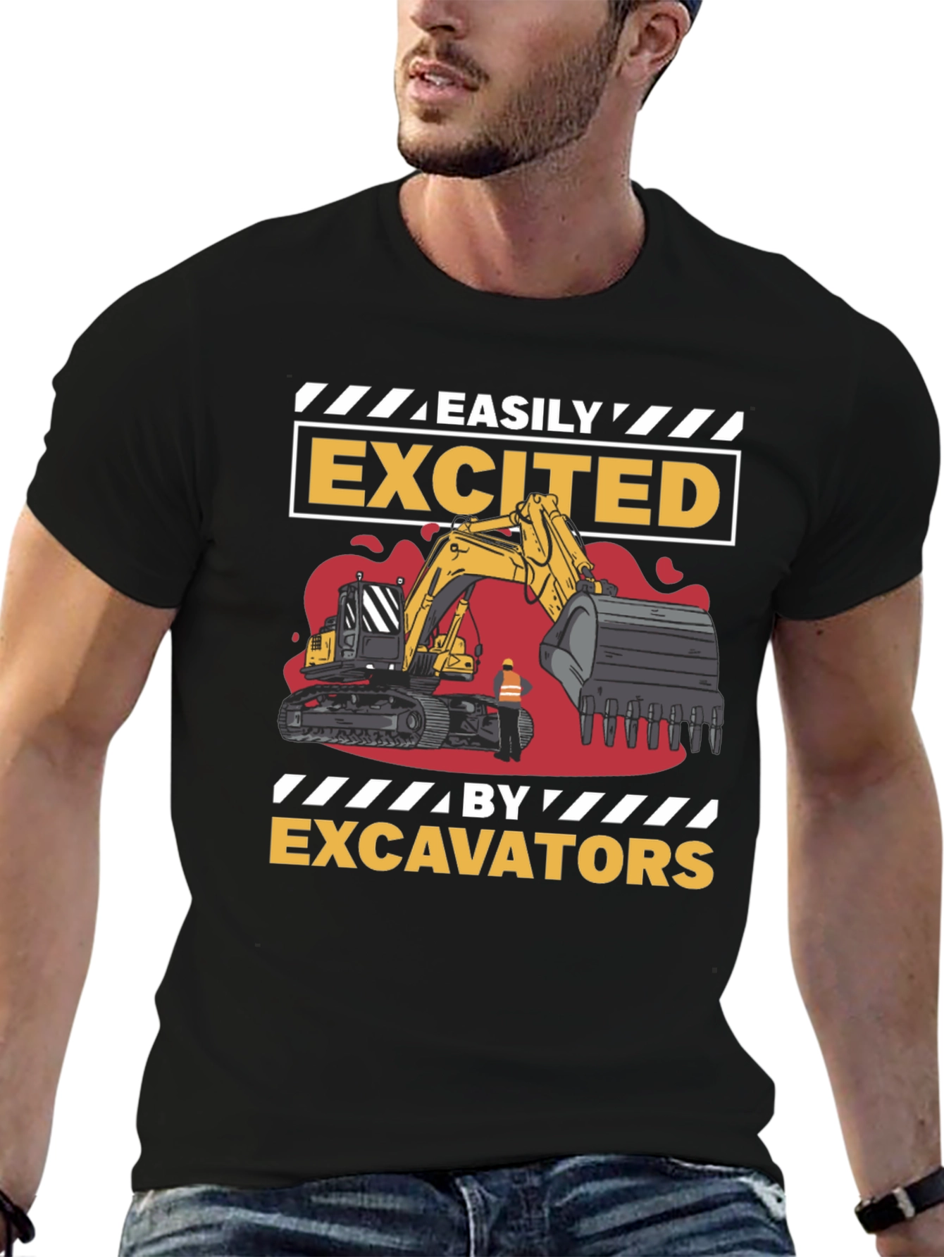 Easily Excited By Excavators Mens T-Shirt