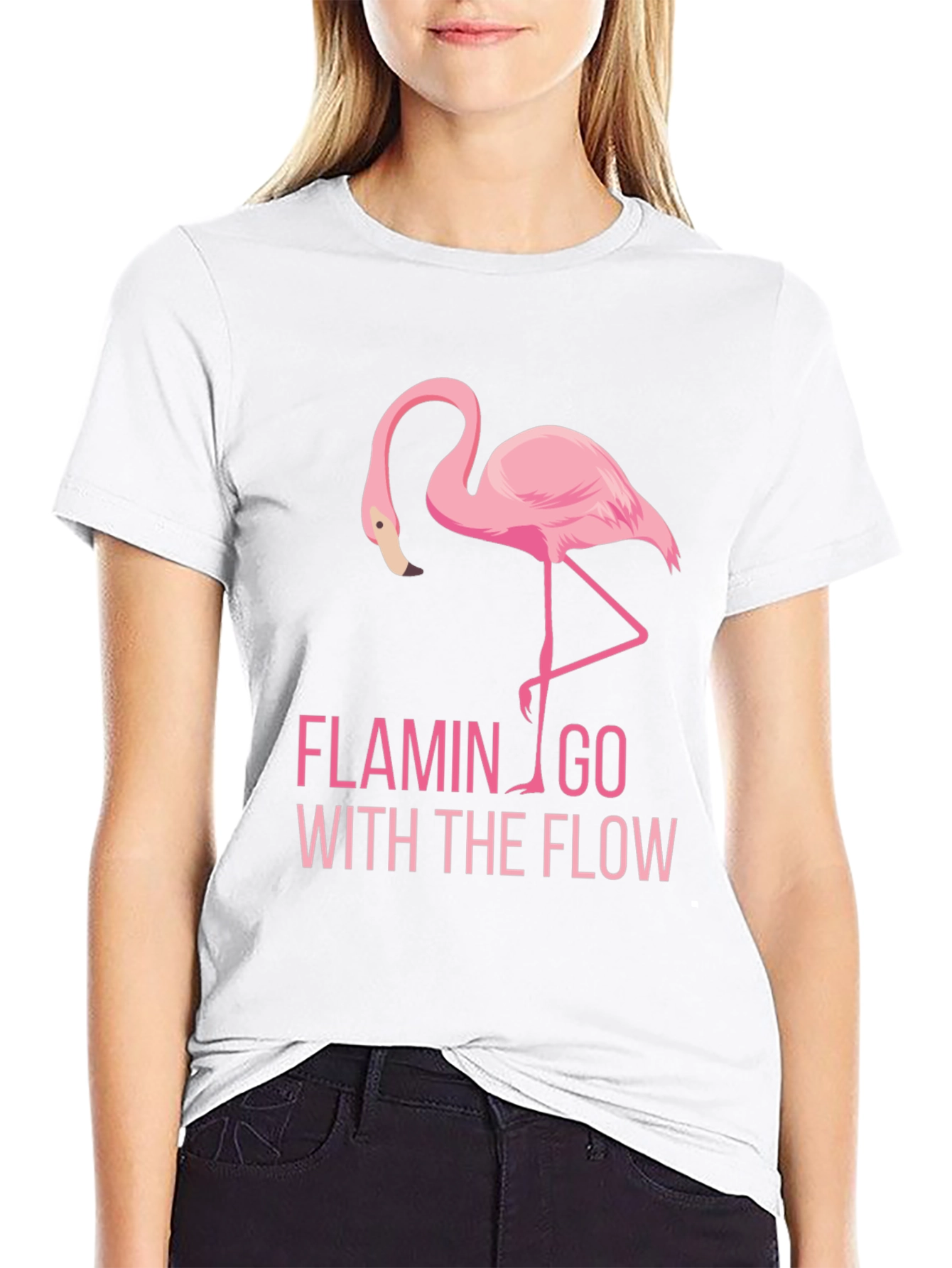 Flamingo Go With The Flow Graphic Tee