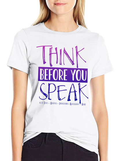Think Before You Speak Graphic Tee - Black