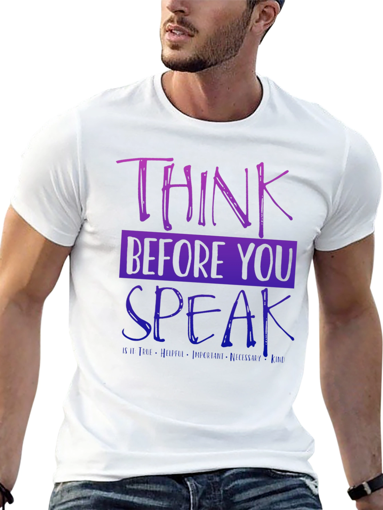 Think Before You Speak Graphic Tee - Black