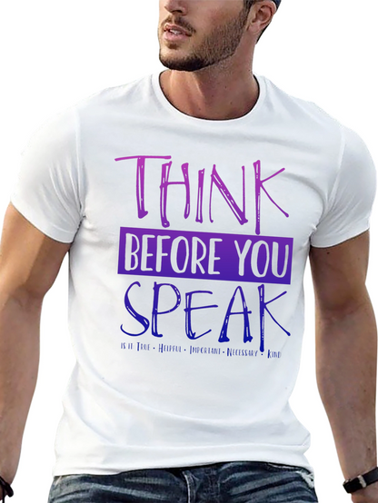 Think Before You Speak Graphic Tee - Black