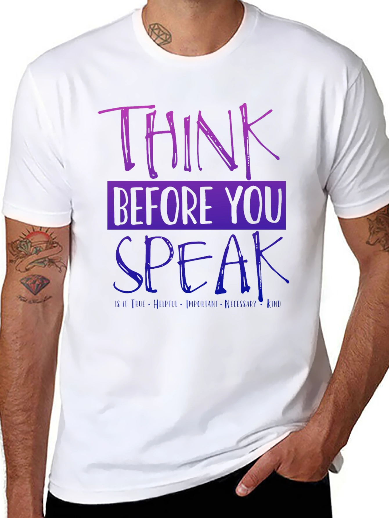 Think Before You Speak Graphic Tee - Black